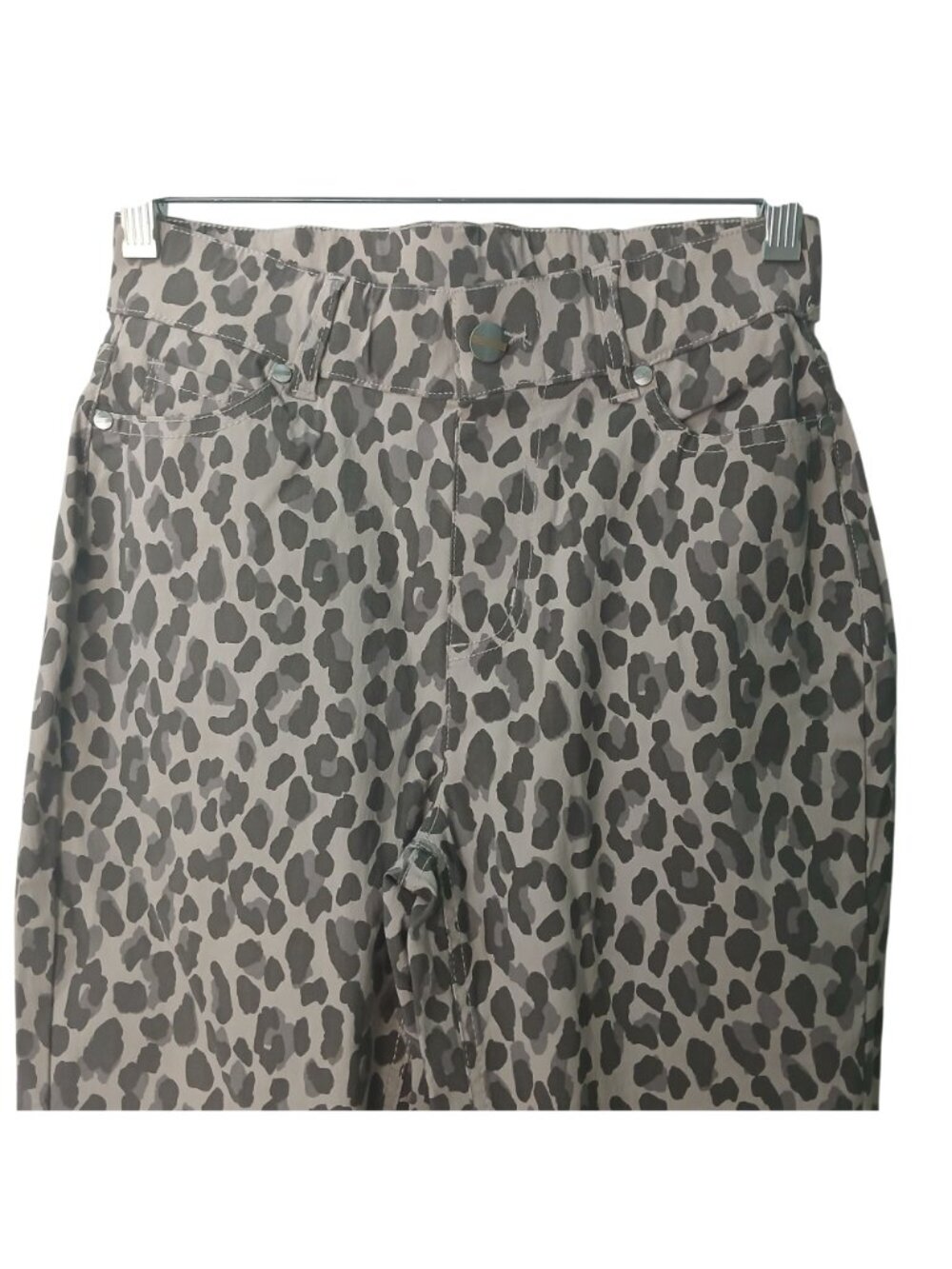 D&Co Signature Leopard Print Ankle Pants XXSP Elastic Waist Stretch Casual #V13 - Picture 8 of 8